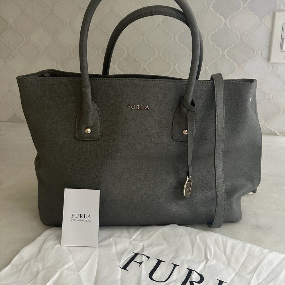 Furla Olive Green Tote Bag
